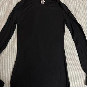 BCBG Long Sleeve Knit Top, Black, XS